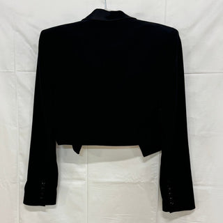 Elie Tahari Satin Crepe Long Sleeve Cropped Tuxedo Jacket Black Women's US 4