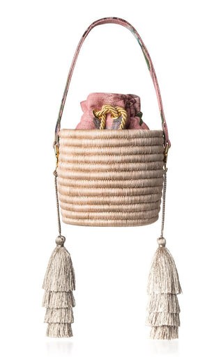 Maison Alma Paraiso Rose Bucket Handbag with Removable Strap