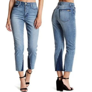 Joe's The Debbie High Rise Cotton Straight Leg Crop Jeans Blue Women's Size 28