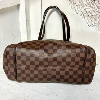 Louis Vuitton Damier Ebene Canvas Totally MM Shoulder Tote Bag Brown