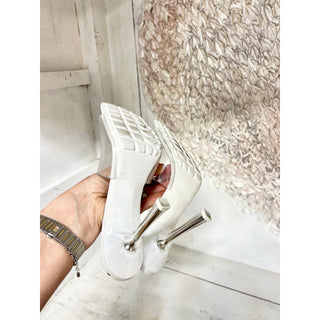 Bottega Veneta Square Toe Clear High Heel Slide Sandals White Women's 37 / 6.5