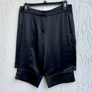 Emporio Armani  Ready-To-Wear Silk Balloon Shorts Black Womens Size IT 40 / US 4