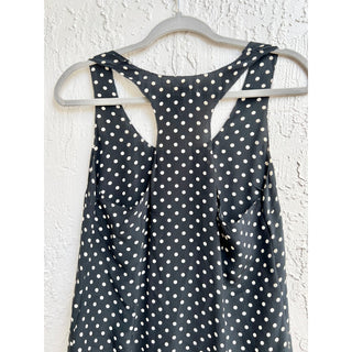 Joie Sleeveless Polka Dot Silk Racerback Tank Top Black White Women's Size XS