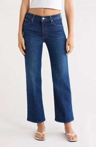 Mother Curved High Waisted Straight Leg Denim Jeans Dark Blue Women's Size 26