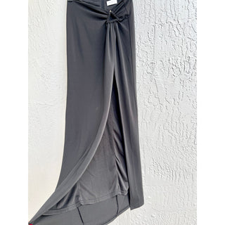 Meshki Jacqui High Waisted Thigh-High Split Maxi Skirt Black Women's Size XS