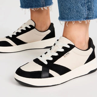 Staud x Keds The Court Suede Leather Low Top Sneakers Cream Black Women's 5.5