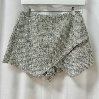 NWT superdown Rosalyn Metallic High Rise Tweed Skort Black/White Women's Size XS