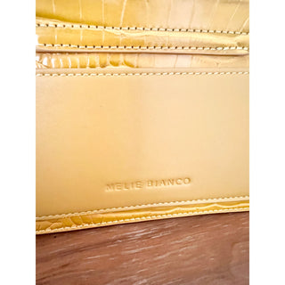 Melie Bianco Embossed Vegan Leather Crossbody Bag Yellow Women's Gold Chain