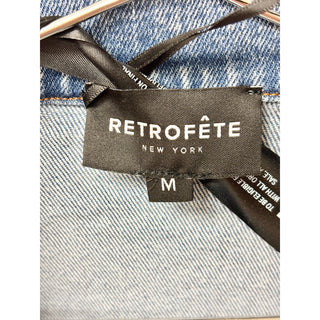 NWT Retrofete Ellis Short Sleeve Tapered Leg Denim Jumpsuit Este Women's Size M