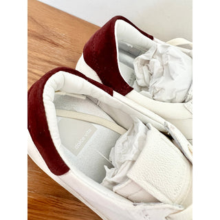 NWT Dolce Vita Boden Low Top Athletic Sneaker White/Maroon Leather Women's 7.5