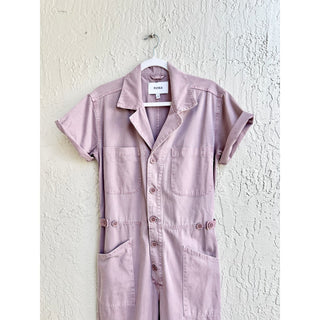 Pistola Grover Short Sleeve Field Straight Leg Jumpsuit Lilac Dust Womens Medium