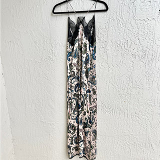 NWT Zadig & Voltaire Risty Paisley Lace Maxi Slip Dress Cream Women's Size Small