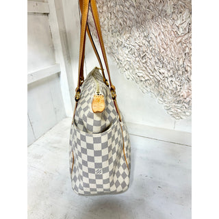 Louis Vuitton Damier Azur  Canvas Totally MM Shoulder Tote Bag White