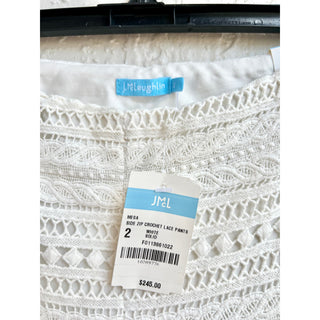 NWT J.Mclaughlin Mesa Side Zip Crochet Lace Pants White Women's Size 2