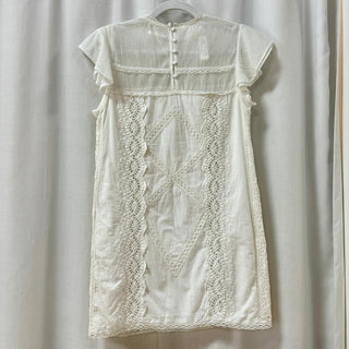 Tularosa Clayton Embroidered Eyelet Flutter Sleeve Mini Shift Dress White XS