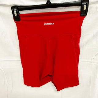 Adanola Ultimate Ultra Crop Pocket High Rise Workout Short Classic Red Womens XS