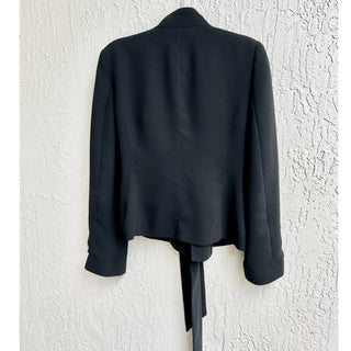 Zara Long Sleeve Tie Front Blazer Jacket Black Women's Size US 10