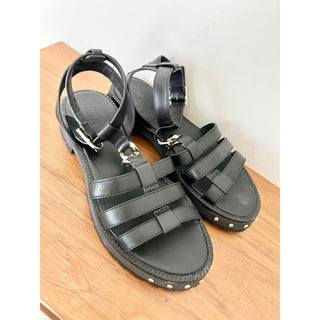 Asos Faux Leather Studded Gladiator Sandal Black Women's Size UK 7 / EU 40 /US 9