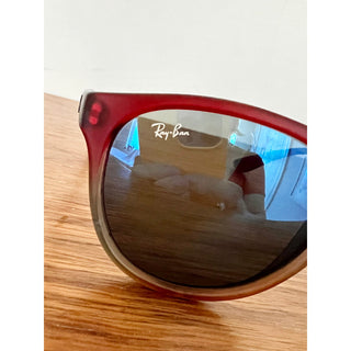 Ray Ban Brad Gradient Square Aviator Rubber Sunglasses Red Blue Women's RB 4170