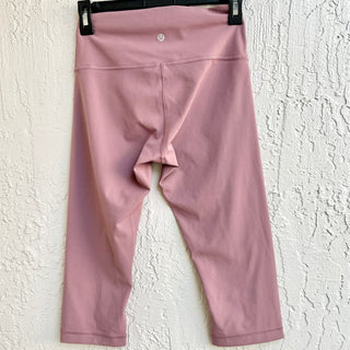 Lululemon High Rise Wunder Under Cropped Pull On Leggings Pink Women's Size 6