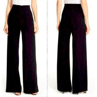 NWT Parker High Rise Pleated Front Wide Leg Trouser Pants Black Women's Size 8