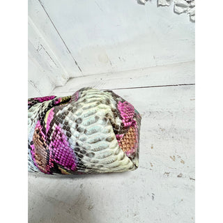 Ximena Kavalekas Serana Python Leather Top Handle Purse Clutch Handbag Multi