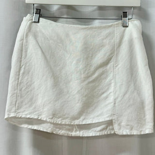 Lioness Asymmetric Hem Mini Skirt Linen blend White Women's Size XS