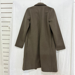 NWT Zara Long Sleeve Notch Lapel Open Front Long Coat Brown Women's Size Small