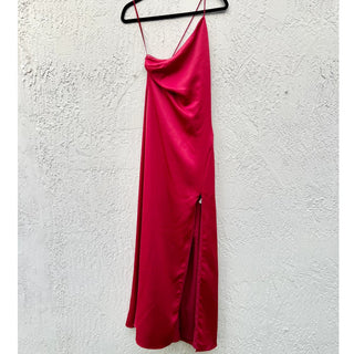 Keepsake Asymmetrical Sleeve A-line Maxi Dress Red Women's Size US 4