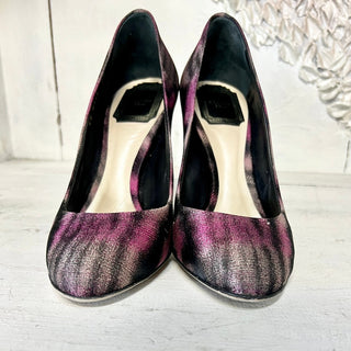 Dior Slip On Round Toe Stilettos Heel Pumps Shoes Purple/Black Women Size 38 / 8