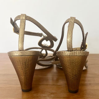 Giuseppe Zanotti Leather Rhinestone Strappy Sandals Gold women 36 / 6