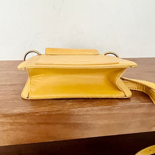 Melie Bianco Embossed Vegan Leather Crossbody Bag Yellow Women's Gold Chain