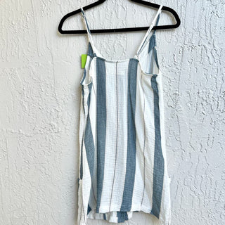 Ocean Drive Sleeveless Striped V-Neck Mini Dress White Blue Women's Size Small