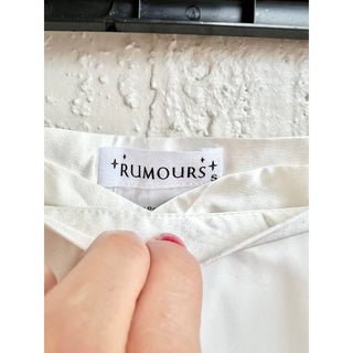 Rumours High Waisted Ruffle Hem Wrap Tie Waist Mini Skirt White Women's Size S