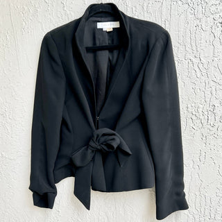 Zara Long Sleeve Tie Front Blazer Jacket Black Women's Size US 10