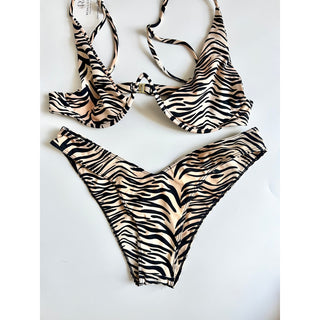 Bamba Swim Belle Underwired Top & Hipster Bikini Bottom Set Tiger Print S / M