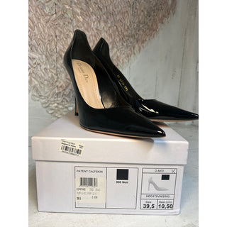 Christian Dior D-Moi Patent Calfskin Pointed Stilettos Pumps Black Size 39.5 / 9