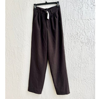 NWT Parentezi Mid-Rise Straight Leg Dann Trouser Pants Chocolate Women's Size XS