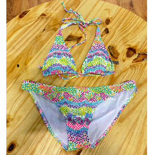 O'Neill Heat Wave Triangle Top & Bikini Bottom Set Multicolor Womens Size Medium