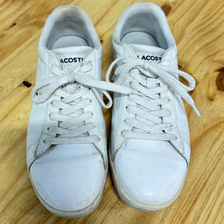 Lacoste Carnaby Leather Lace Up Low Top Athletic Sneakers White Women's Size 7.5