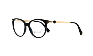 NWT Bvlgari 4143-B-F Navy Blue / Gold Plated Frame Full Rim Round Eyeglasss