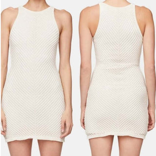 A.L.C Sleeveless Crochet Racerback Senna Mini Dress Off White Cream women Medium