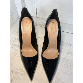 Christian Dior D-Moi Patent Calfskin Pointed Stilettos Pumps Black Size 39.5 / 9