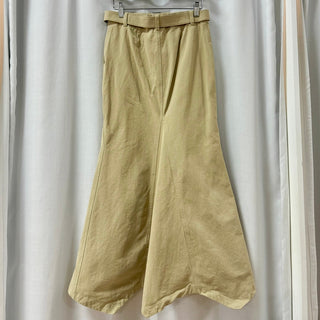 NWT Lovers And Friends Jane High Low Denim Belted Maxi Skirt Beige Women's XS