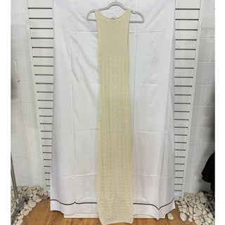 L'Academie by Marianna Amary Sleeveless Crochet Maxi Dress Cream Women's Size M