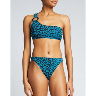 Solid & Striped Leopard The Desi Bikini Set & Pull On Pants Blue Women's Medium