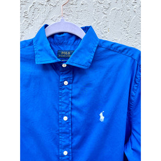 Polo Ralph Lauren Long Sleeve Relaxed Fit Button Down Shirt Blue Men's Size M