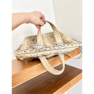 Justified Hunt 100% Embossed Snake Skin Leather Luxury Shoulder Bag Beige Women