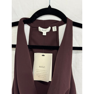 NWT A.L.C. Dixon Sleeveless Cowl Neck Raceback Blouse Top Brown Womens Size US 6