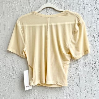 NWT Lululemon Lightweight Mesh Reversible Yoga Tee Shirt Yellow Women's Size 4